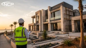 فيلا سكنية فاخرة قيد الإنشاء في جدة تشرف عليها NCP شركة بناء فيلا في جدة