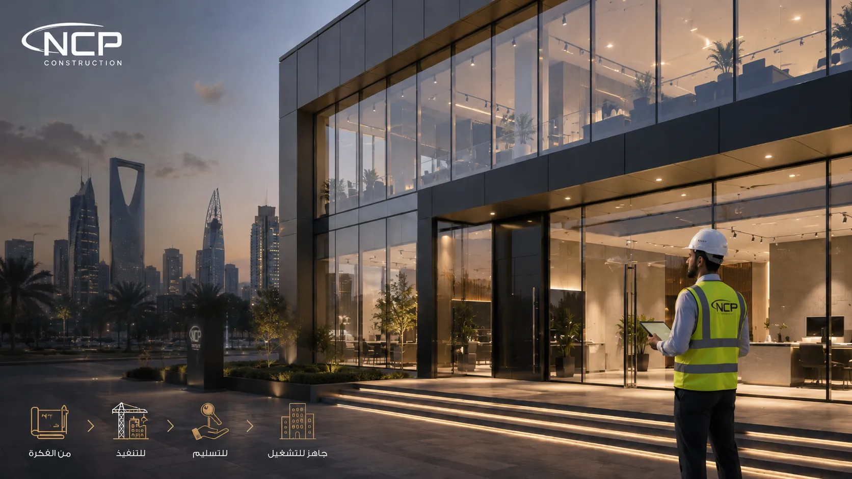 NCP مقاول تسليم المفتاح في الرياض لمشروع تجاري مكتمل في الرياض